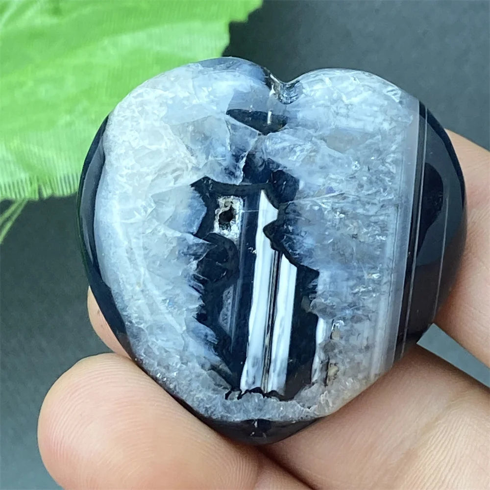 Black Agate Geode Heart-ToShay.org