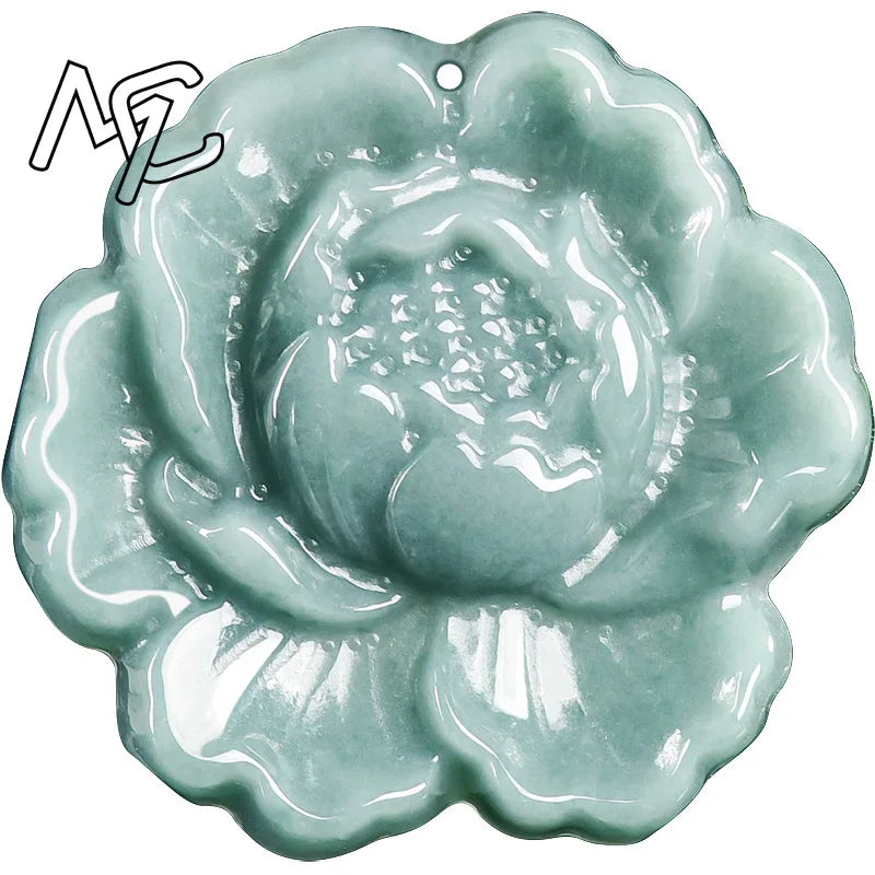 Blue Jadeite Peony Flower-ToShay.org