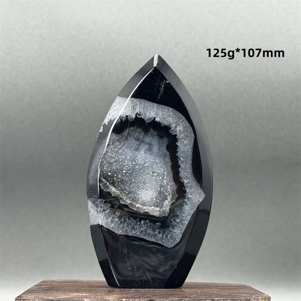 Black Agate Geode Torch-ToShay.org