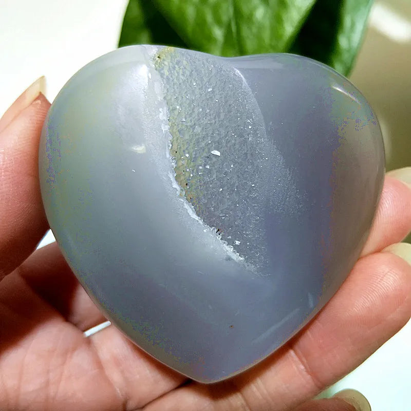Grey Drusy Agate Heart-ToShay.org