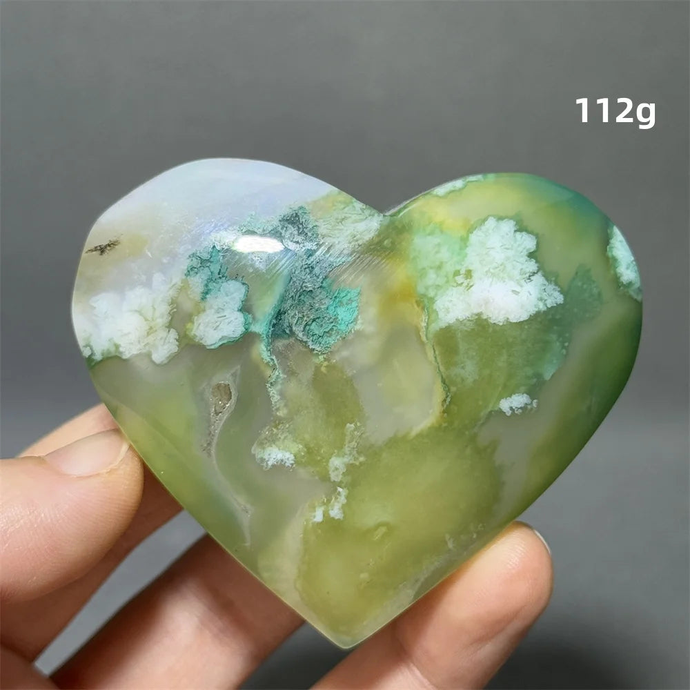 Green Sakura Agate Heart-ToShay.org