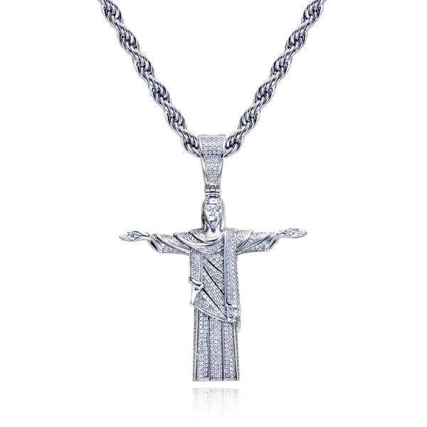 Silver Cross Pendant Necklace-ToShay.org