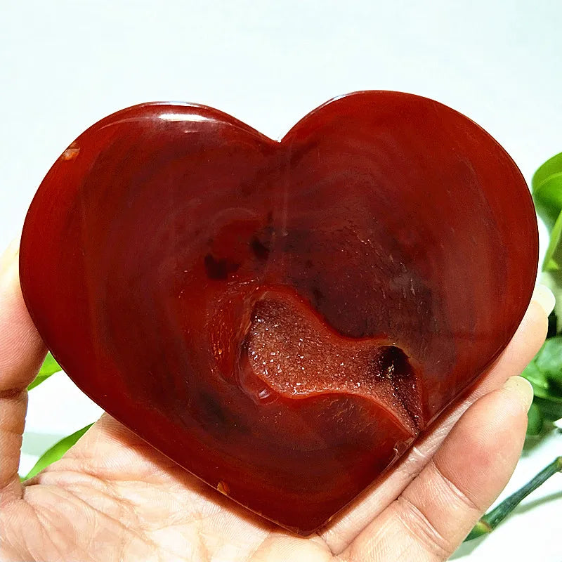 Red Agate Geode Heart-ToShay.org