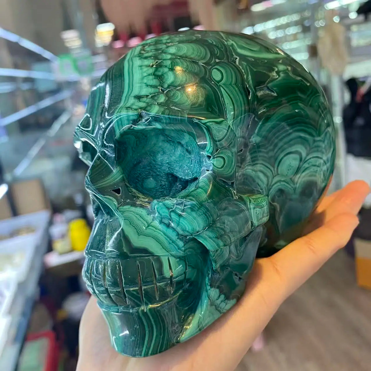 Green Malachite Skull-ToShay.org