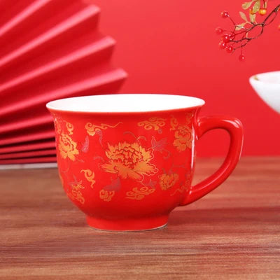 Red Porcelain Tea Set-ToShay.org