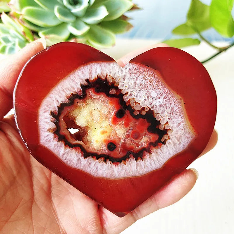 Red Agate Geode Heart-ToShay.org