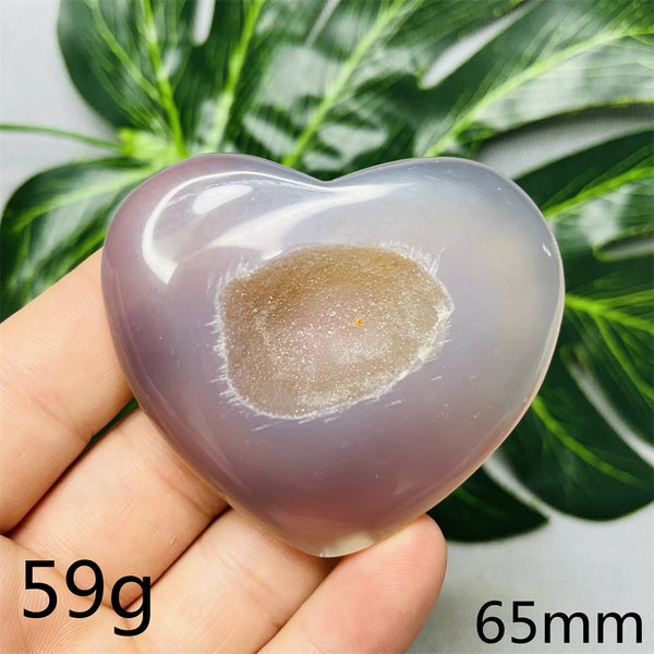 Grey Agate Geodo Heart-ToShay.org