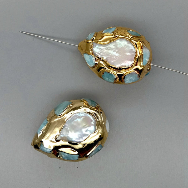 White Pearl Pave Beads-ToShay.org