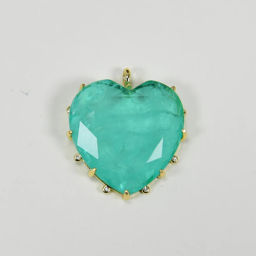 Green Quartz Crystal Heart-ToShay.org