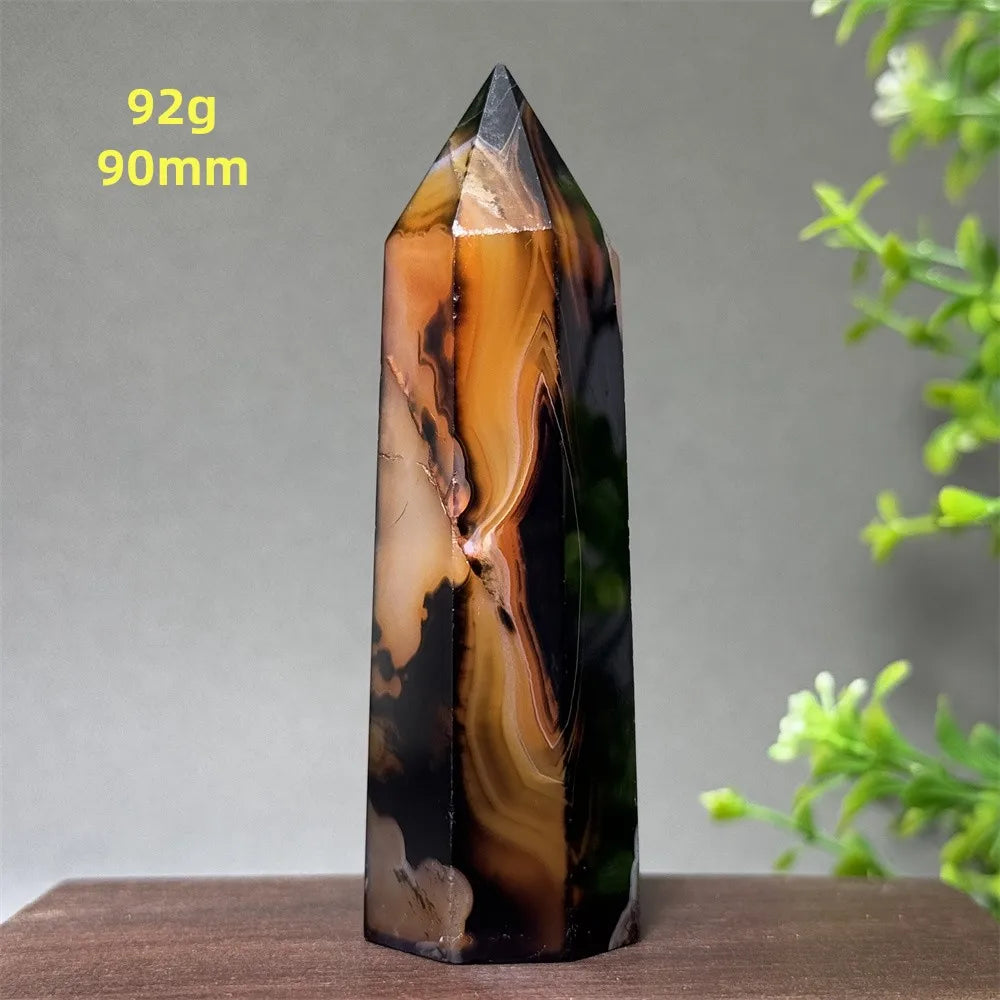 Black Red Agate Stripe Obelisk-ToShay.org