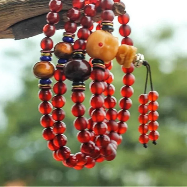 Red Sheep Horn Bead Mala-ToShay.org