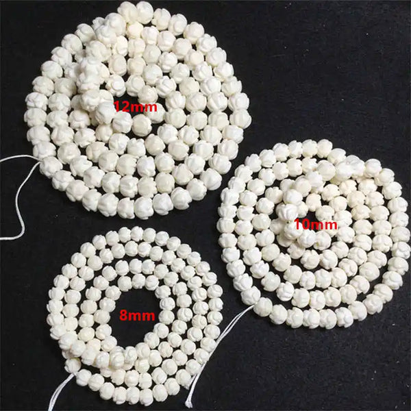 White Yak Bone Lotus Beads-ToShay.org