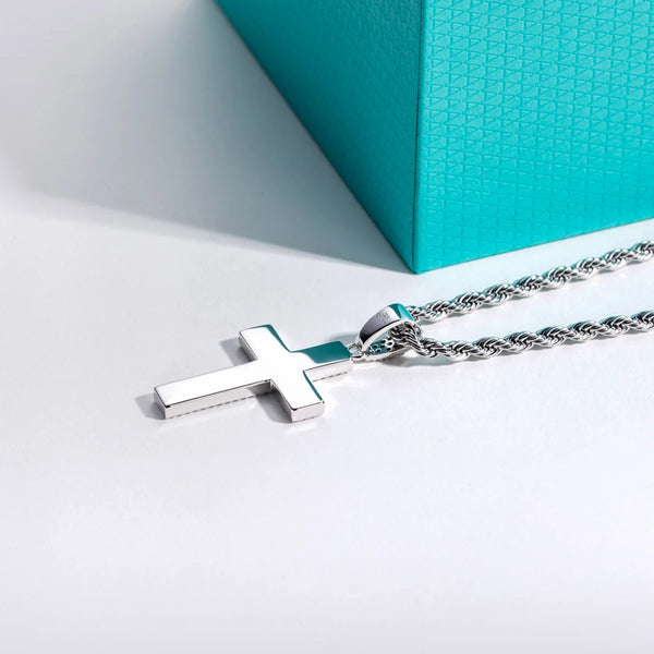 Silver Crystal Cross Pendant-ToShay.org