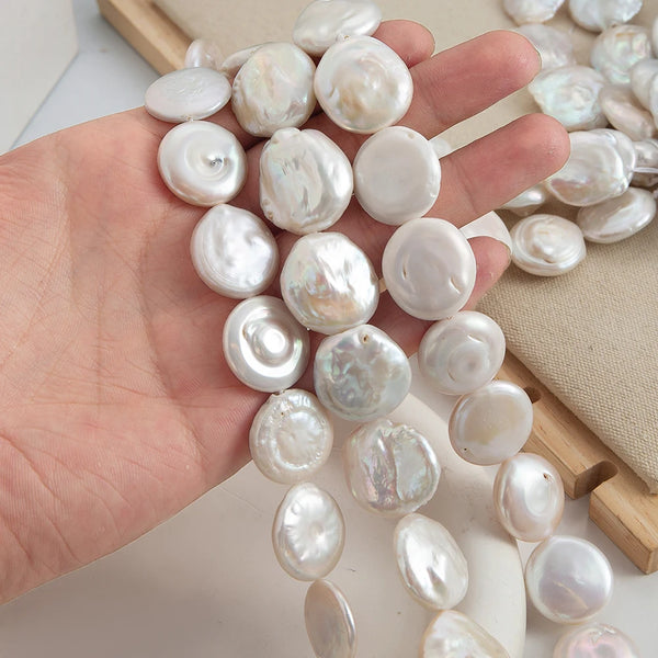 White Pearl Coin Beads-ToShay.org