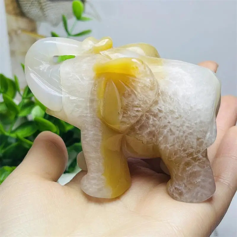 White Agate Elephant-ToShay.org