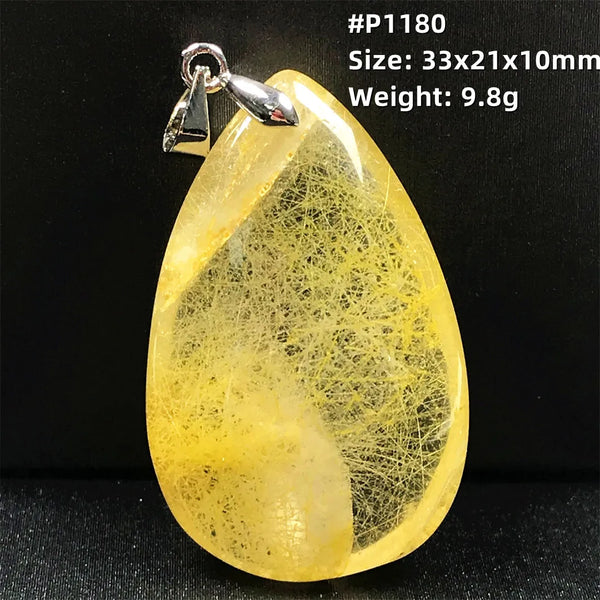 Gold Rutilated Quartz Pendant-ToShay.org