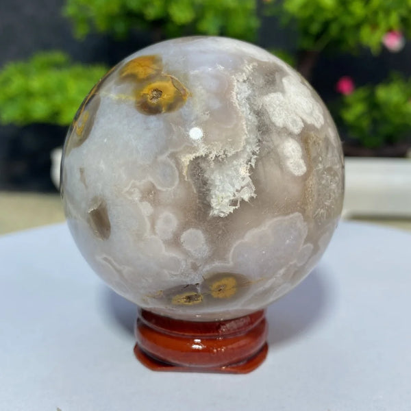 Pink Cherry Blossom Agate Ball-ToShay.org