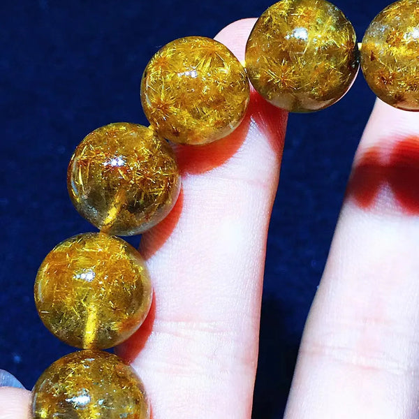 Gold Rutilated Flower Bracelet-ToShay.org
