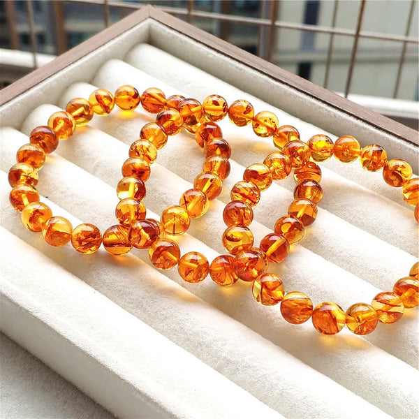 Yellow Flower Amber Bracelet-ToShay.org