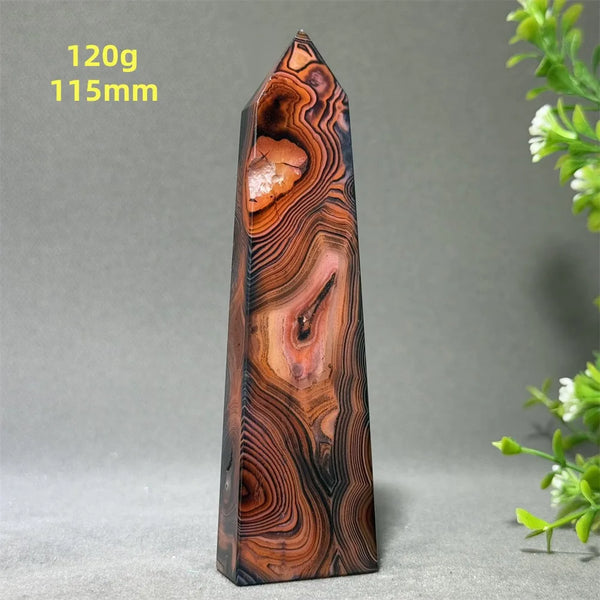Black Red Striped Agate Obelisk-ToShay.org