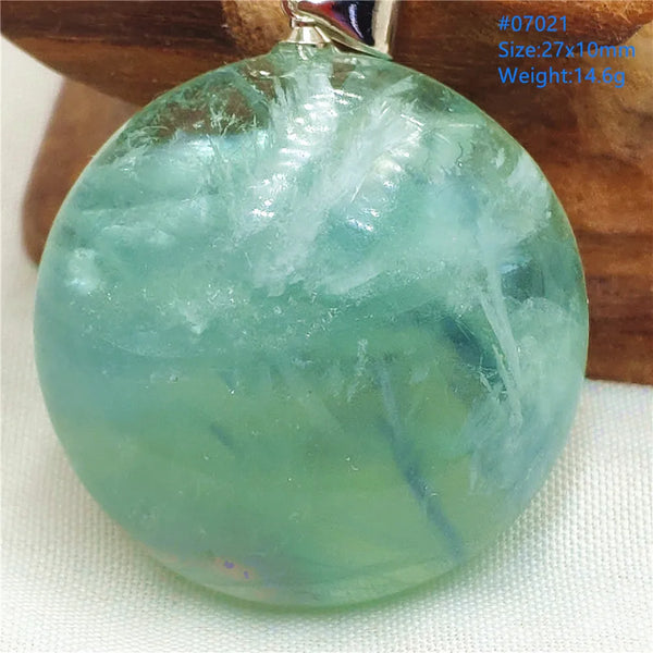 Green Feather Fluorite Pendant-ToShay.org