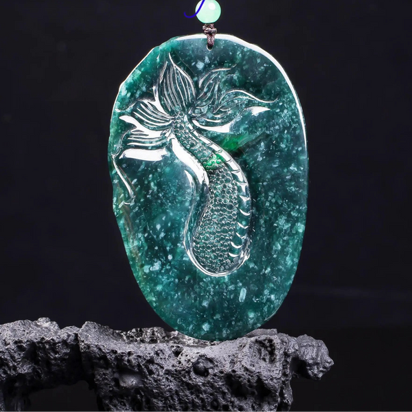 Green Jadeite Dragon Pendant-ToShay.org