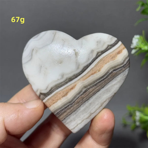 Black Yellow Stripe Calcite Heart-ToShay.org