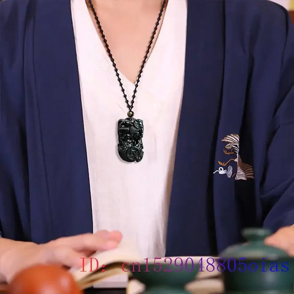 Black Jadeite Pixiu Pendant-ToShay.org