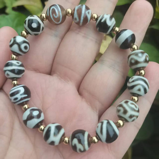 Tibetan Agate Dzi Bracelet-ToShay.org
