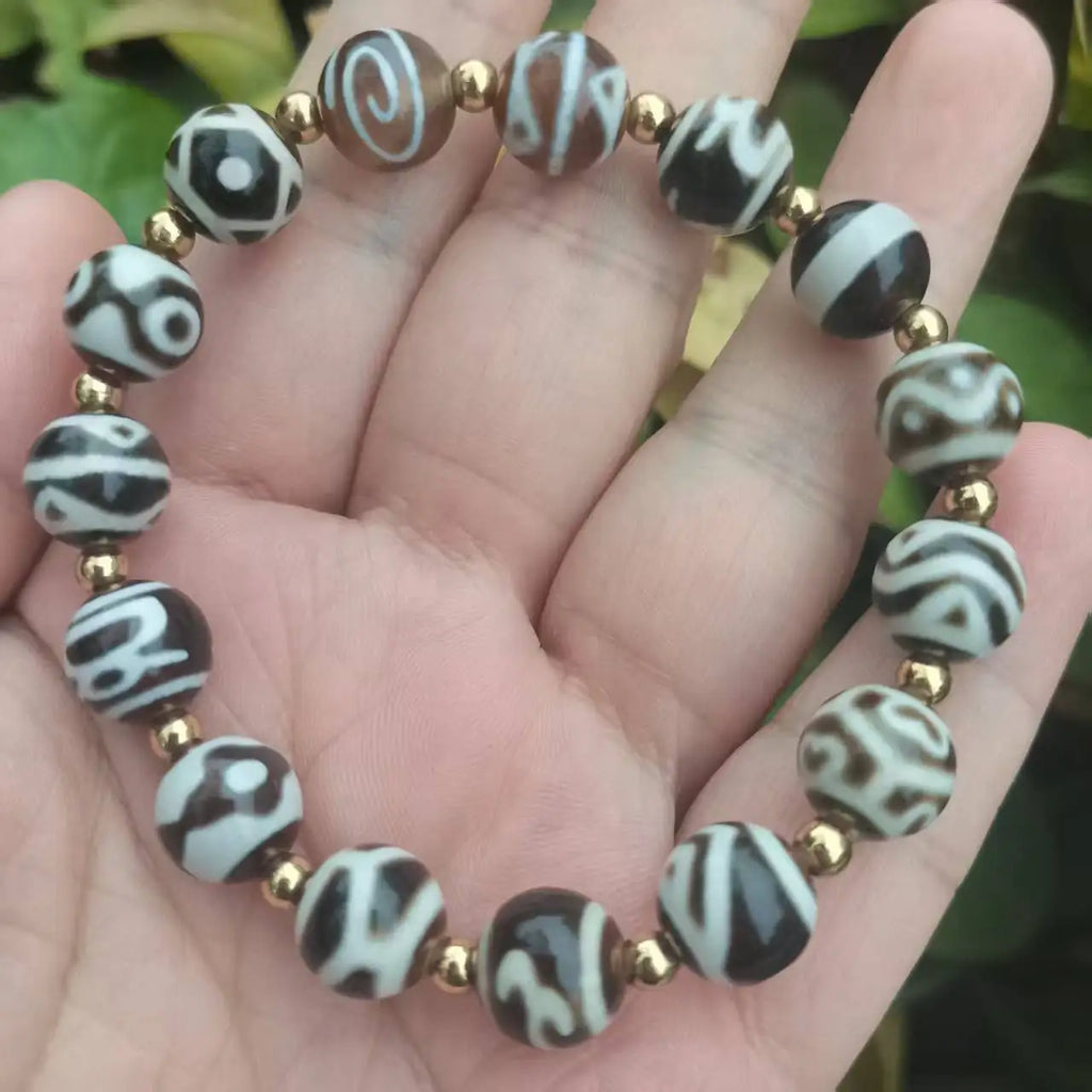 Tibetan Agate Dzi Bracelet-ToShay.org