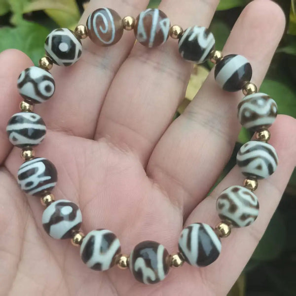 Tibetan Agate Dzi Bracelet-ToShay.org