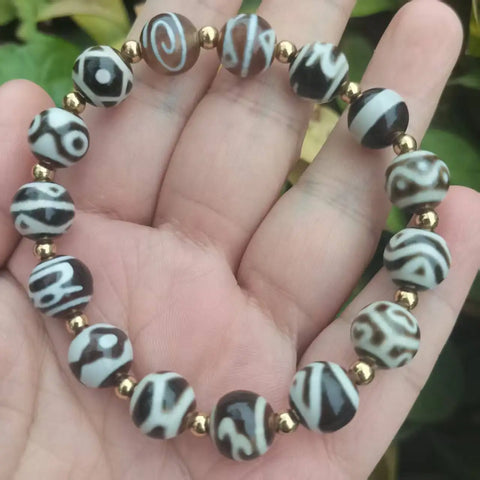 Tibetan Agate Dzi Bracelet-ToShay.org