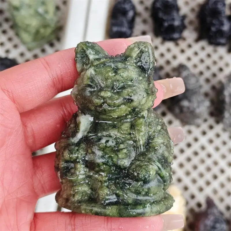Green Ophiolite Fortune Cat-ToShay.org