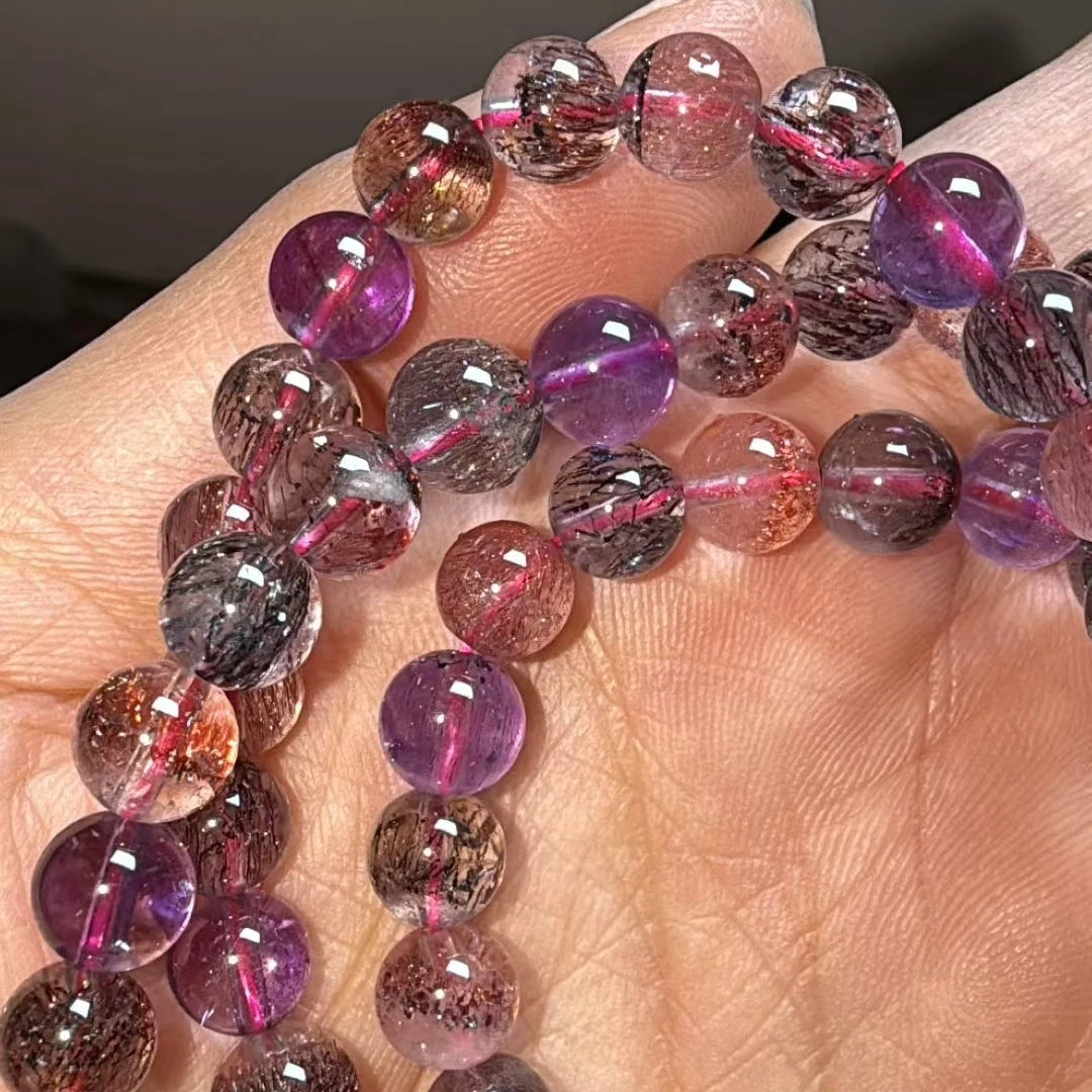 Purple Super Seven Wrap Bracelet-ToShay.org