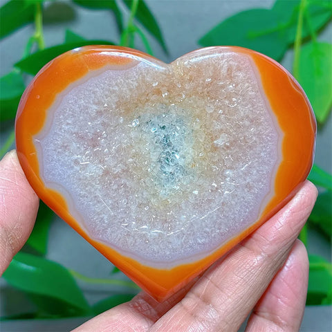 Orange Carnelian Druzy Heart-ToShay.org