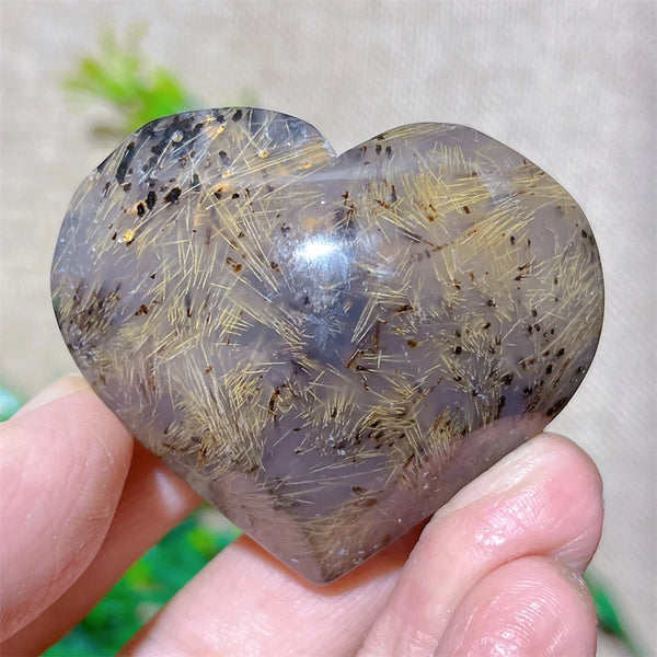 Yellow Hair Agate Heart-ToShay.org