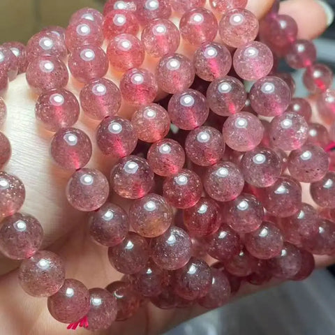 Star Strawberry Quartz Bead Bracelets-ToShay.org