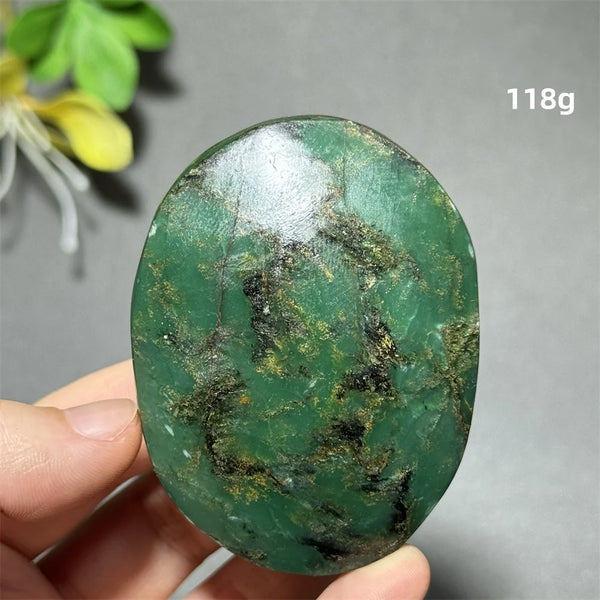 Green Emerald Quartz Palm Stone-ToShay.org