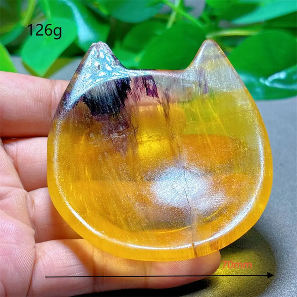 Yellow Fluorite Catface Bowl-ToShay.org