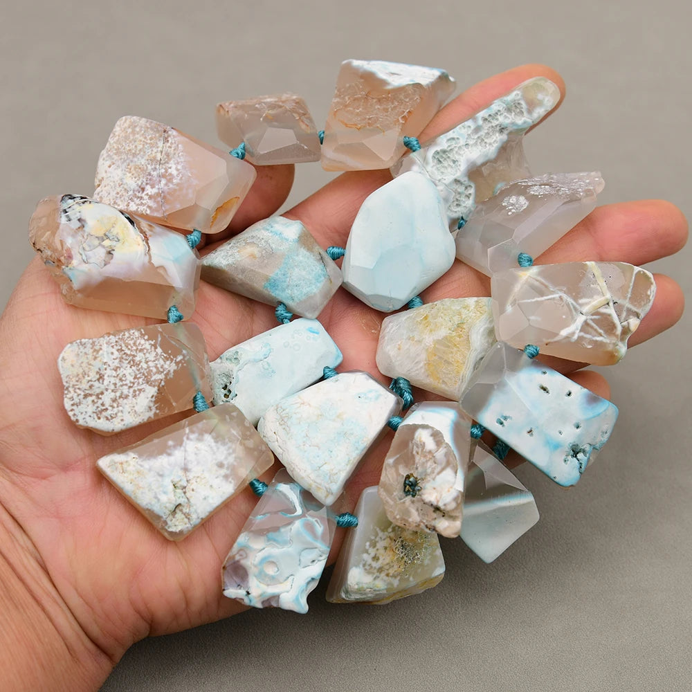 Blue Agate Slab Beads-ToShay.org