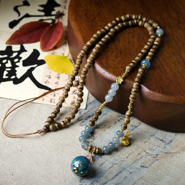 Brown Agarwood Necklace-ToShay.org