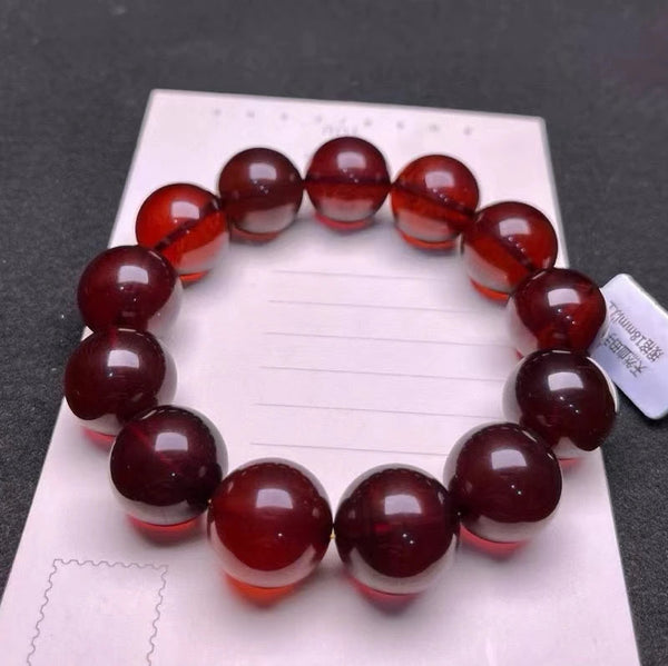 Red Amber Bead Bracelet-ToShay.org