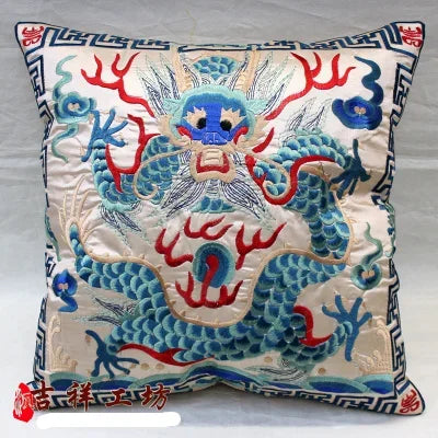 Embroidered Dragon Cushion-ToShay.org