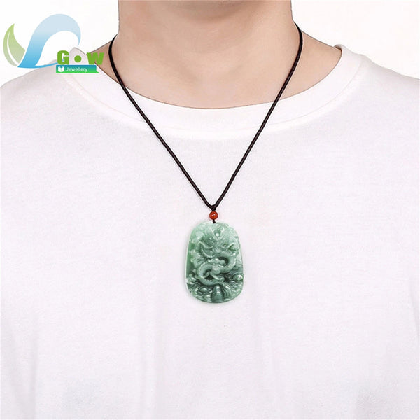Green Jadeite Dragon Pendant-ToShay.org