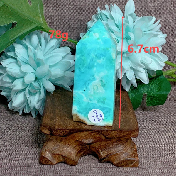 Blue Caribbean Calcite Point-ToShay.org