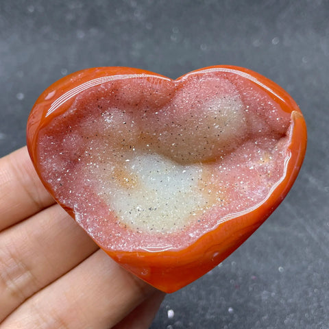 Red Agate Geode Heart-ToShay.org