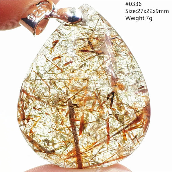 Gold Rutilated Quartz Pendant-ToShay.org