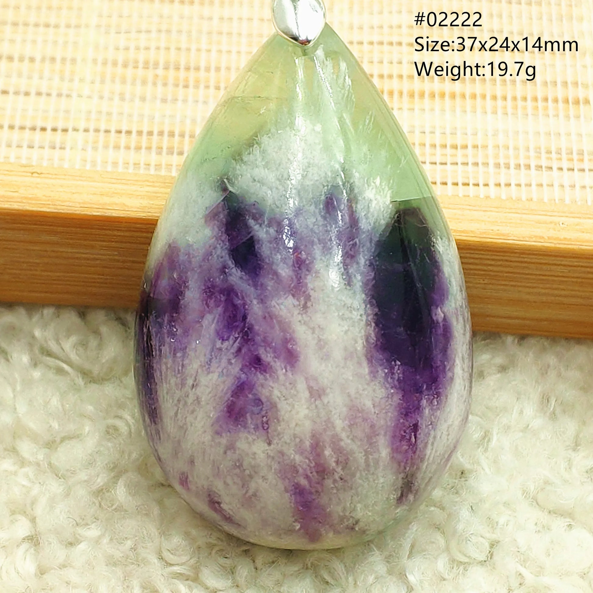 Green Feather Fluorite Pendant-ToShay.org