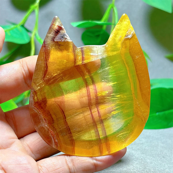 Yellow Fluorite Catface Bowl-ToShay.org