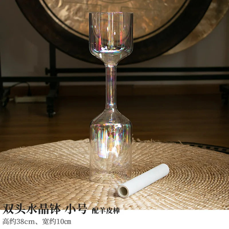 Clear Crystal Double Singing Bowl-ToShay.org